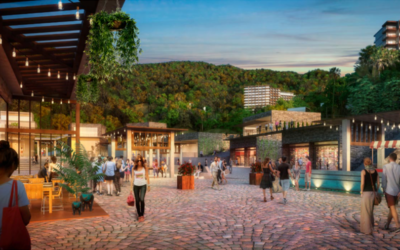 Construyen centro comercial en la montaña